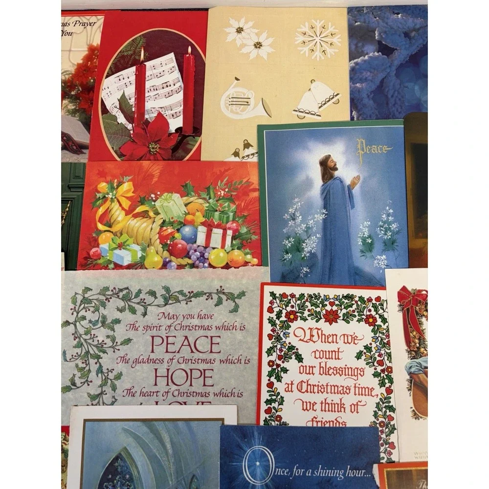 Vintage Christmas Cards Fronts ONLY Traditional Scrapbooking Decoupage Lot 50+